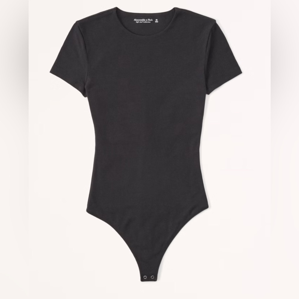 NEW Abercrombie & Fitch Short Sleeve Cotton-Blend Seamless Fabric Crew Bodysuit